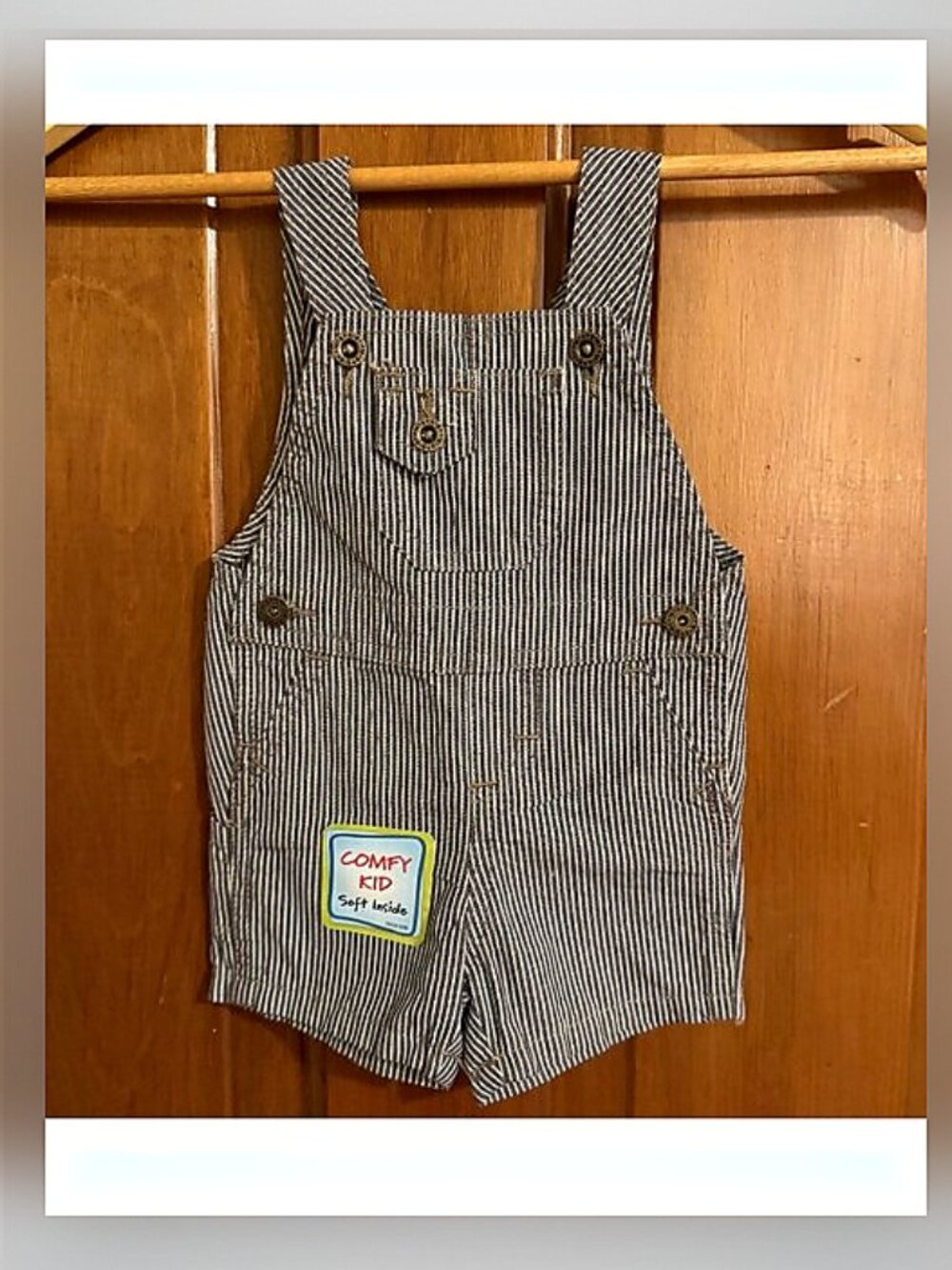 New wrangler baby pin strip overall shorts size 0-3 months